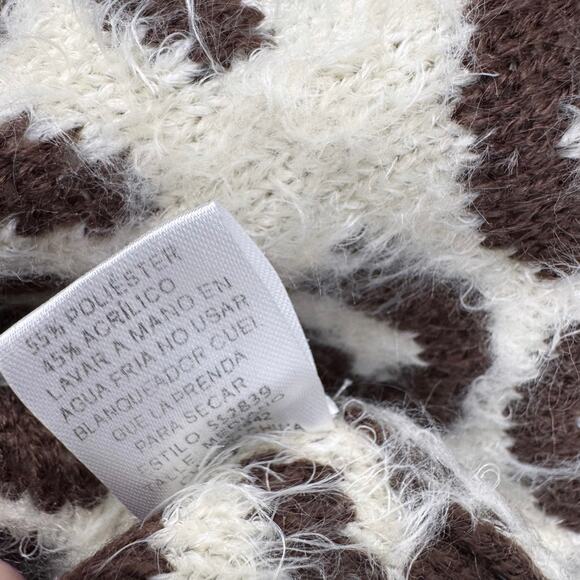 She + Sky Fuzzy Leopard Print Short Sleeve Crop Top Size Medium - Picture 6 of 6